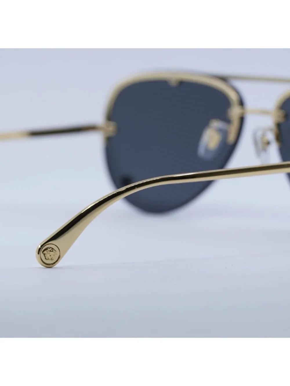 Versace VE2231 100287 Sunglasses Gold Aviator Frame, Grey Lenses